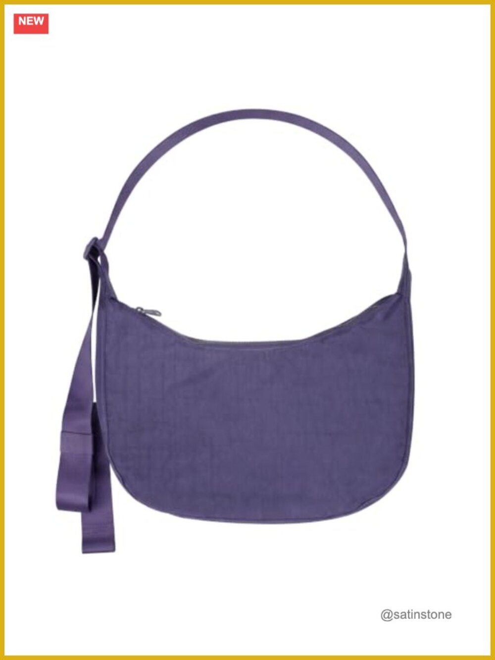 Waterproof Nylon Crescent Crossbody Bag Adjustable Strap Slouchy Hobo